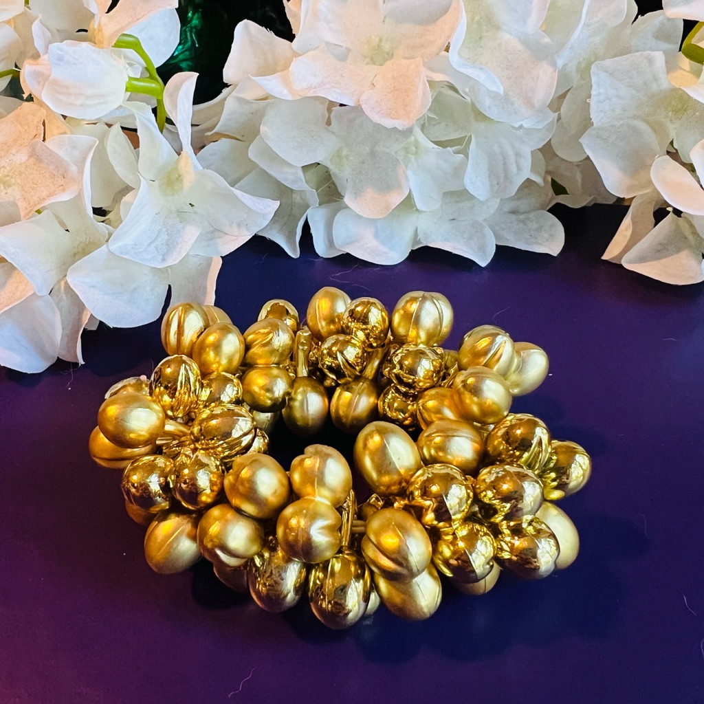 Unique Vintage Gold Beads Stretchy Bracelet